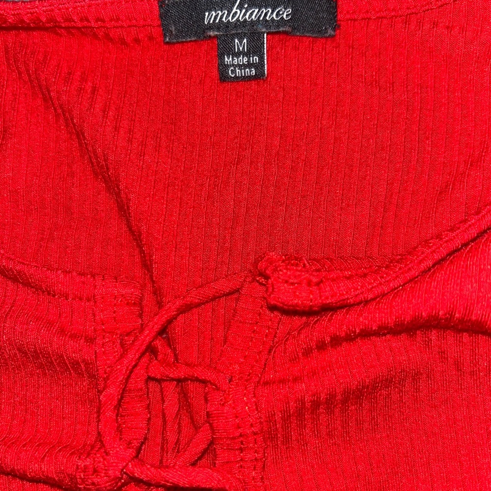 Ambiance Red Ribbed Top